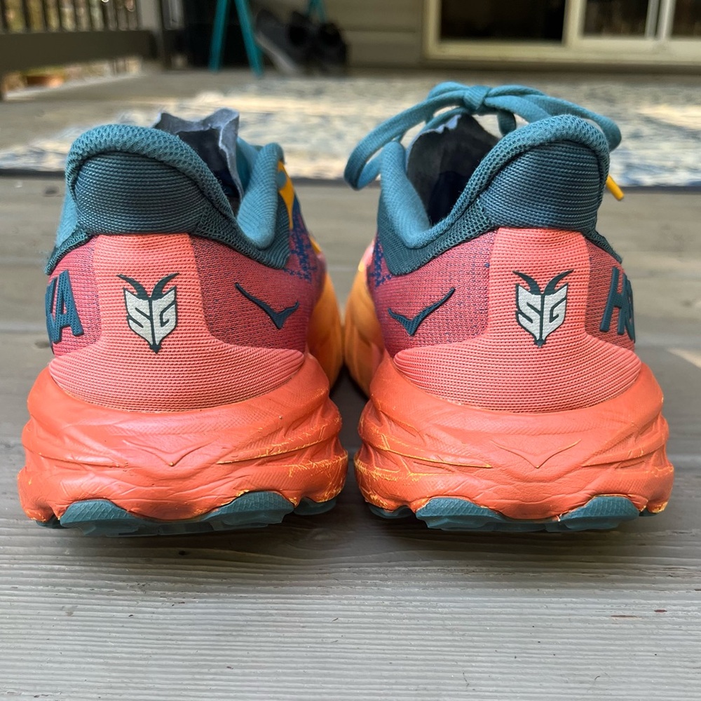 Hoka Women's Sneakers - Teal and Orange - Picture 8 of 9